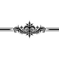 Black Ornate Border, Elegant Element on White Background vector