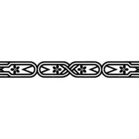 Intricate Black Floral Border on White Background, Minimalist vector