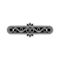 Elegant Black White Scrollwork with Snowflakes vector