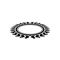 Black and White Ornate Oval Frame on White Background vector