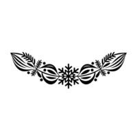 Elegant Black Winter Border with Snowflake Element vector