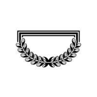 Elegant Black and White Laurel Wreath Frame vector