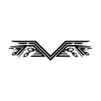 Geometric floral element, Art Deco style, symmetrical vector
