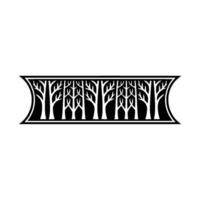 Stylized Forest Border Black and White Geometric vector