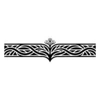 Ornamental Black White Tree Border Elegant for Branding vector