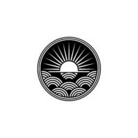 Geometric Sunset Black White, Minimalist, Abstract, Modern vector