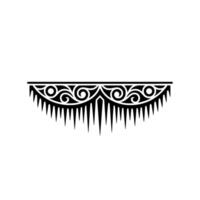 Elegant Black and White Ornamental Element with Swirls vector