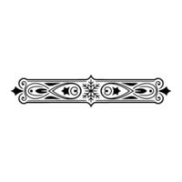 Elegant Black Ornament Snowflake Border on White vector