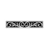 Elegant Black White Scrollwork Border with Snowflakes vector