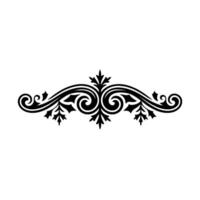 Elegant Black Floral Scroll Border on White Background - Ornament vector