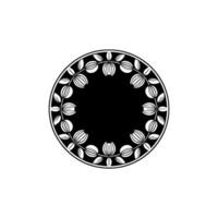 Elegant Circular Floral Frame on White Background - Circle vector