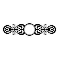 Elegant Black and White Ornamental with Circle Snowflakes vector