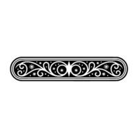 Ornate Black and White Scroll, WinterFestive Border, Isolated vector