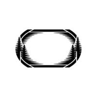 Minimalist Forest Frame in Black and White vector