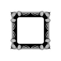 Art Deco Shell Border, Black and White Frame, Elegant vector