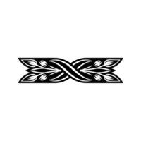 Art Nouveau Floral Ribbon Motif on White, Minimalist vector