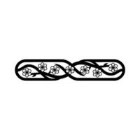 Floral Border Element Black Sakura Flowers on White Background vector