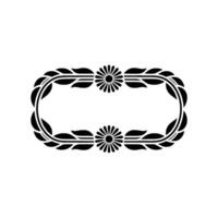 Elegant Black Floral Frame on White, Decorative Border - Symmetrical vector