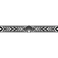 Elegant Black White Border with Shell and Leaf Motif vector