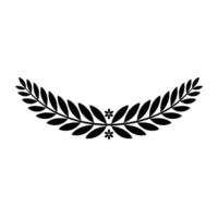 Minimalist Laurel Wreath Illustration with Flowers vector