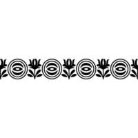 Minimalist Black Floral Border, Repeating Pattern on White vector