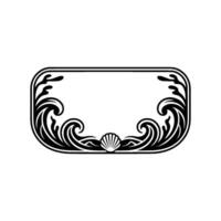 Elegant Coastal Frame Sea Wave and Shell vector