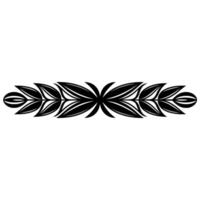 Elegant Black Floral Border- Element, on White Background vector