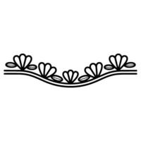 Floral Line Border, Black and White, Elegant vector