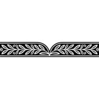 Elegant Black White Floral- Border Element on White Background vector