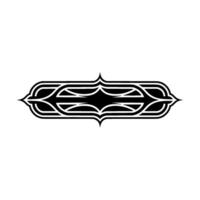 Decorative Geometric Element, Black and White Illustration vector