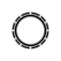 Minimalist Black Geometric Circle Frame on Gray Background vector