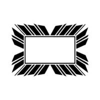 Geometric Deco Frame with Blank Center on White Background vector