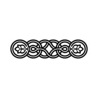 Intricate Celtic Knotwork with Leaf Motifs on White vector