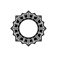 Geometric Black and White Sunburst Emblem on White Background vector