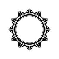 Geometric Sunburst Black White Decorative, Circle Frame vector