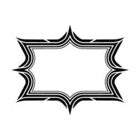 Geometric Ornament Black White Badge on White Background vector