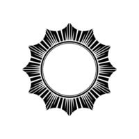 Art Deco Sunburst Frame in Black and White, Minimalist vector