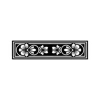 Elegant Floral Border in Black and White, Decorative Element - Frame vector