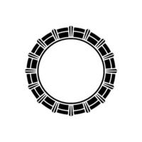 Minimalist Geometric Circle in Black on White - Illustration vector