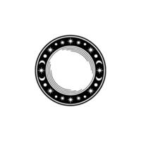 Celestial Circle Frame - Star and Moon Symbol, Minimalist vector