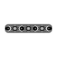 Celestial Border in Black and White - Element vector