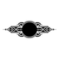 Art Deco Badge Black White Geometric, Minimalist vector