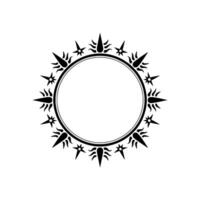 Elegant Black and White Circular Frame, Vintage Decor Element vector