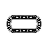 Elegant Celestial Frame Stars Moons, Black White vector