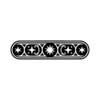 Celestial Border Black and White Ornamental vector