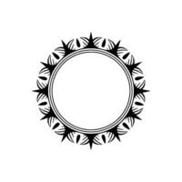 Elegant Black White Circle Frame with Ornamental Spikes vector