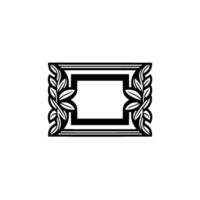 Elegant Black Frame with Leaf Accents vector