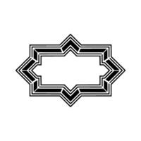 Geometric Black White Border on White Background - Monochrome vector