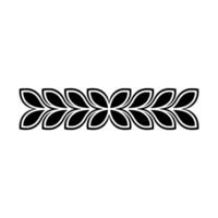 Elegant Black Floral Border on White Minimalist Element - Decorative vector