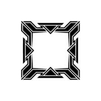 Geometric Art Deco Frame on Gray Background - Border vector